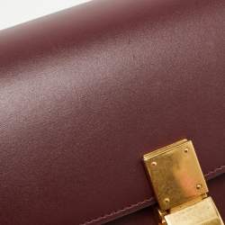 Celine Red Leather Small Classic Box Flap Bag