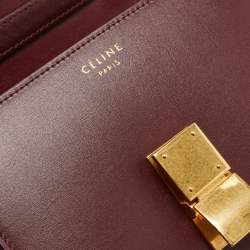 Celine Red Leather Small Classic Box Flap Bag