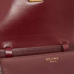 Celine Red Leather Small Classic Box Flap Bag