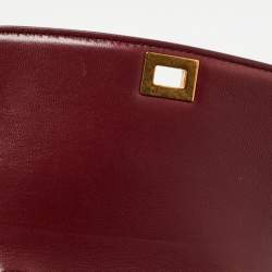 Celine Red Leather Small Classic Box Flap Bag