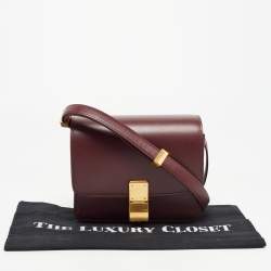 Celine Red Leather Small Classic Box Flap Bag