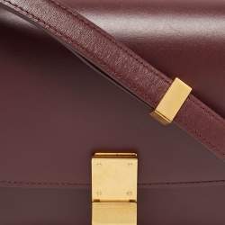 Celine Red Leather Small Classic Box Flap Bag