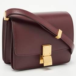 Celine Red Leather Small Classic Box Flap Bag