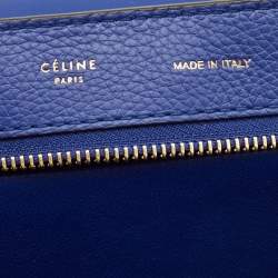 مملوكة مسبقًا Celine Blue Leather and Suede Medium Trapeze Top Handle Bag