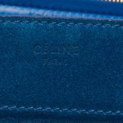 Pre Owned Celine Blue Leather and Suede Medium Phantom Luggage Tote