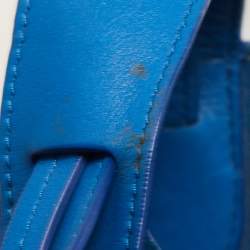 Pre Owned Celine Blue Leather and Suede Medium Phantom Luggage Tote