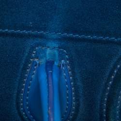 Pre Owned Celine Blue Leather and Suede Medium Phantom Luggage Tote