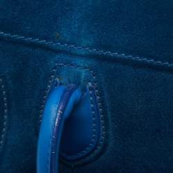 Pre Owned Celine Blue Leather and Suede Medium Phantom Luggage Tote
