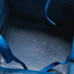 Pre Owned Celine Blue Leather and Suede Medium Phantom Luggage Tote