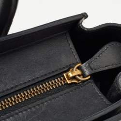 Pre Owned Celine Black Leather Nano Luggage Tote
