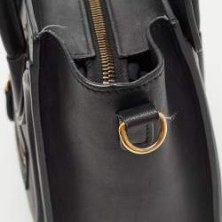 Pre Owned Celine Black Leather Nano Luggage Tote