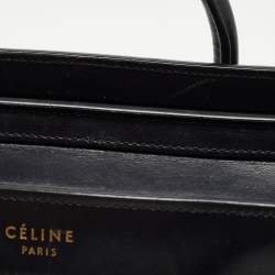 Pre Owned Céline Black Leather Nano Luggage Tote