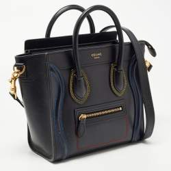 Pre Owned Céline Black Leather Nano Luggage Tote