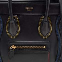 Pre Owned Céline Black Leather Nano Luggage Tote