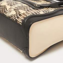 Pre Owned Celine Tri Color Watersnake and Leather Nano Luggage Tote