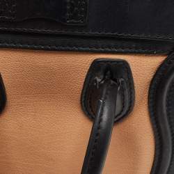 Pre Owned Celine Tri Color Leather Nano Luggage Tote