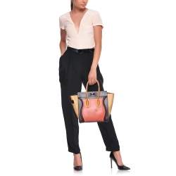 مملوكة مسبقًا حقيبة سيلين مايكرو لاغيدج جلد ونوبوك ثلاثية اللون