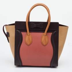 مملوكة مسبقًا حقيبة سيلين مايكرو لاغيدج جلد ونوبوك ثلاثية اللون