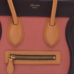 مملوكة مسبقًا حقيبة سيلين مايكرو لاغيدج جلد ونوبوك ثلاثية اللون