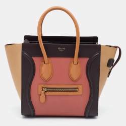 مملوكة مسبقًا حقيبة سيلين مايكرو لاغيدج جلد ونوبوك ثلاثية اللون