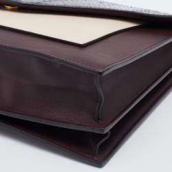 Pre Owned Celine Multicolor Leather and Watersnake Leather Pocket Envelope Shoulder Bag