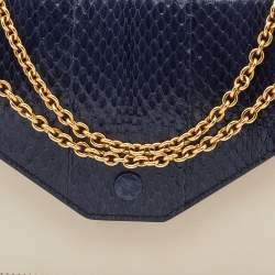 Pre Owned Celine Multicolor Leather and Watersnake Leather Pocket Envelope Shoulder Bag