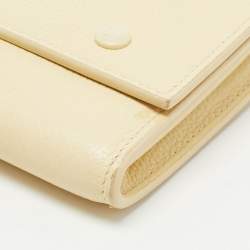Pre Owned Celine Cream Leather Multifunction Flap Wallet