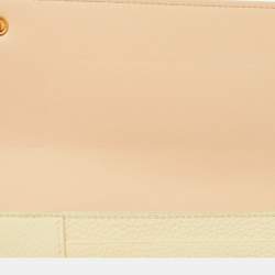 Pre Owned Celine Cream Leather Multifunction Flap Wallet