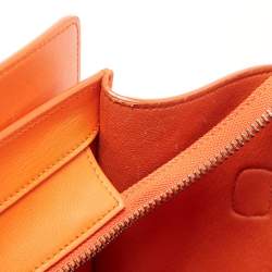 Pre Owned Celine Orange Leather Mini Luggage Tote