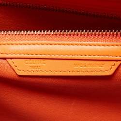 Pre Owned Celine Orange Leather Mini Luggage Tote
