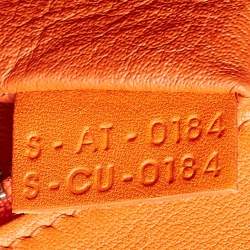 Pre Owned Celine Orange Leather Mini Luggage Tote