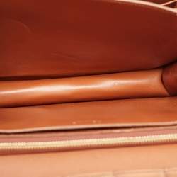 مملوكة مسبقًا Celine Brown Glossy Crocodile Medium Classic Box Shoulder Bag