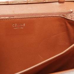 مملوكة مسبقًا Celine Brown Glossy Crocodile Medium Classic Box Shoulder Bag