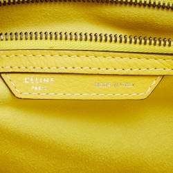 Pre Owned Celine Yellow Leather Mini Luggage Tote