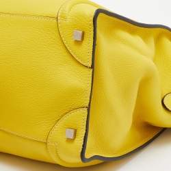 Pre Owned Celine Yellow Leather Mini Luggage Tote