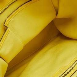 Pre Owned Celine Yellow Leather Mini Luggage Tote