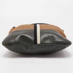 Celine Tricolor Leather and Suede Racer Stripe Hobo