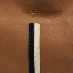 Celine Tricolor Leather and Suede Racer Stripe Hobo