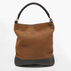 Celine Tricolor Leather and Suede Racer Stripe Hobo