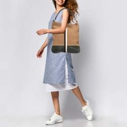 Celine Tricolor Leather and Suede Racer Stripe Hobo