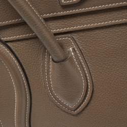 Pre Owned Celine Grey Leather Micro Luggage Tote