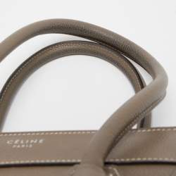 Pre Owned Celine Grey Leather Micro Luggage Tote