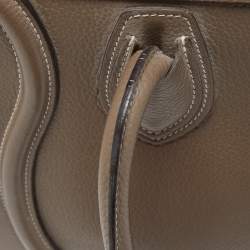 Pre Owned Celine Grey Leather Micro Luggage Tote