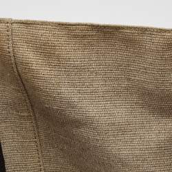 Pre Owned Celine Cream/Black Canvas and Leather Cabas Phantom Tote
