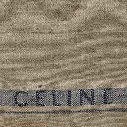 Pre Owned Celine Cream/Black Canvas and Leather Cabas Phantom Tote