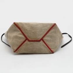Pre Owned Celine Cream/Black Canvas and Leather Cabas Phantom Tote