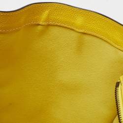 Pre Owned Celine Yellow Leather Mini Luggage Tote