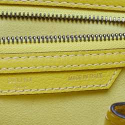 Pre Owned Celine Yellow Leather Mini Luggage Tote