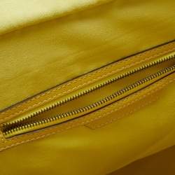Pre Owned Celine Yellow Leather Mini Luggage Tote