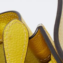 Pre Owned Celine Yellow Leather Mini Luggage Tote